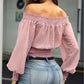 Hot Off Shoulder Autumn Chiffon Shirts Top Lady Women Long Sleeve Shirt Slim Casual Solid White Blouses     S2507