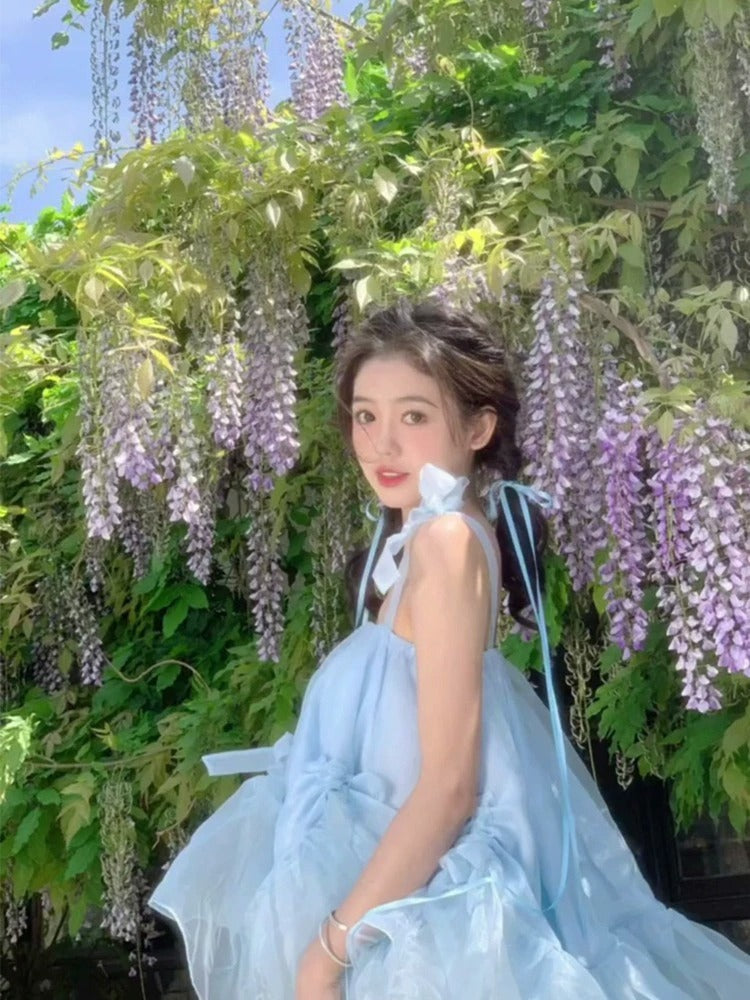 French ballet style dopamine outfit Disney princess skirt puffy suspender dress summer R1643