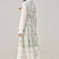 Temperament gentle style green floral dress female popular wear this year R1970