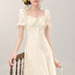 French style high-grade apricot dress women's new style small long skirt R1972