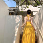 Beautiful little skirt yellow backless halter neck long skirt new style R0641