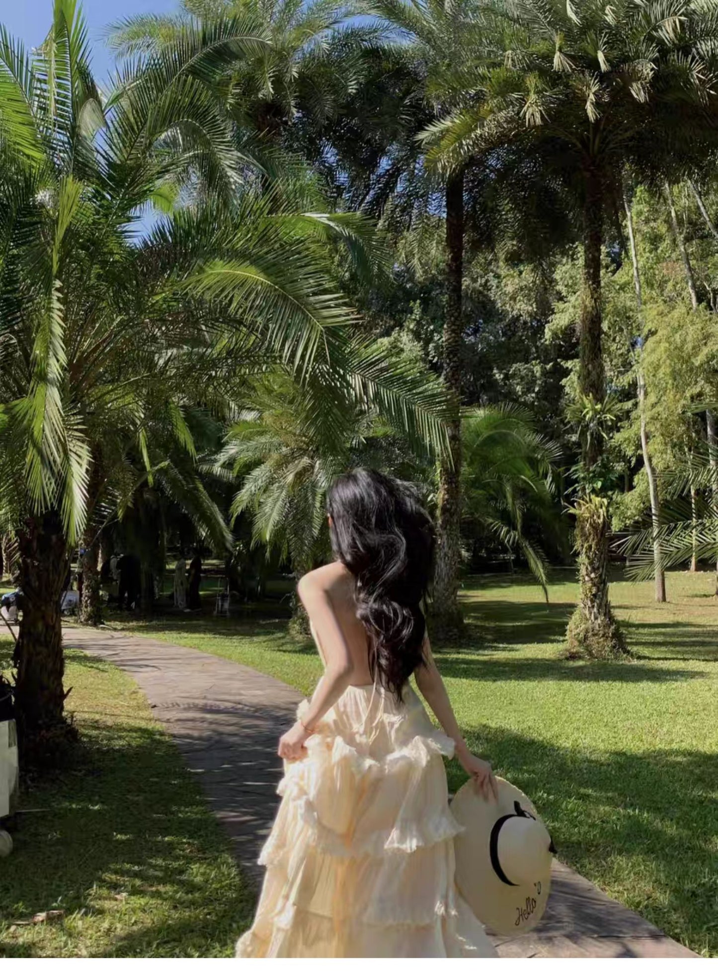 Island style seaside vacation halter neck backless dress Bohemian beach dress R1579