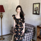 Temperament high-end retro floral dress super beautiful long skirt R0646