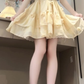 Gentle style flower sleeveless halter dress beautiful temperament waist A-line short skirt R0810