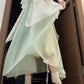 Mint green halter neck dress irregular beautiful loose beach dress R0665
