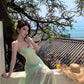 One dress multiple wear mint green suspender dress unique beautiful skirt R0532