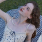 French Girl Knitted Cardigan Floral Stretch Ruffled Suspender Dress Set Homecoming Dress R5161