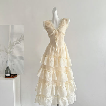 Scarlett skirt heavy V-neck suspender dress waist slim long skirt R2023