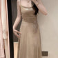 Sequined suspender dress 2025 new style small dress niche temperament long dress R0732