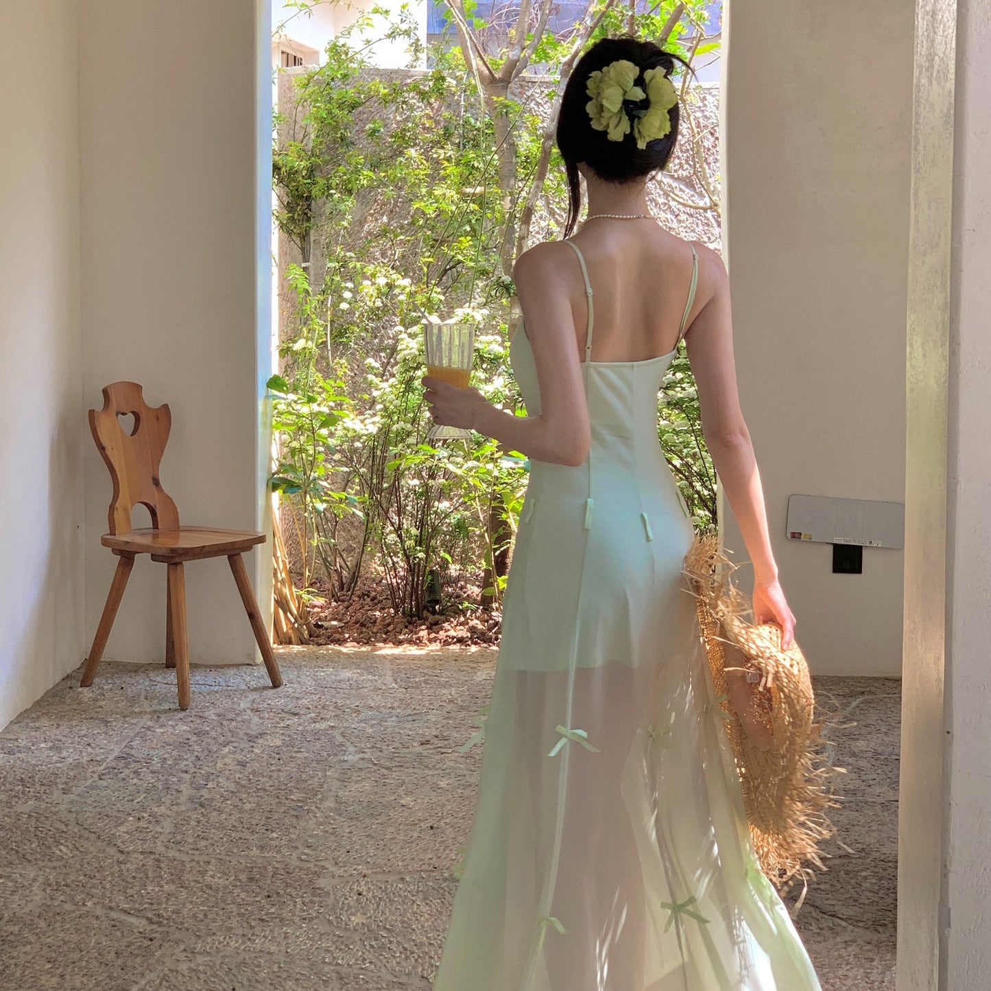 One dress multiple wear mint green suspender dress unique beautiful skirt R0532