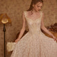 French style heavy lace suspender fishbone dress light evening gown R5065