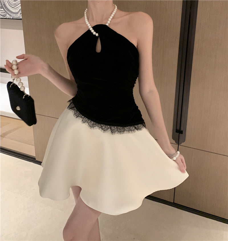 Birthday party small dress skirt niche princess tutu skirt halter neck dress R1818