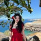Pure desire hot girl red chiffon suspender dress irregular ruffle sexy slit holiday long skirt R0218