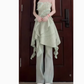 Mint Mambo Green Tube Top Suspender Dress 2025 New Holiday Style Irregular Temperament Long Dress R0243