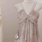 Small fresh French first love long skirt pure desire sweet style floral suspender sleeveless dress R0255