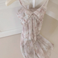 Small fresh French first love long skirt pure desire sweet style floral suspender sleeveless dress R0255