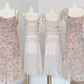 Suspender dress for women high-end summer pure French style sleeveless floral v-neck chiffon dress R0260
