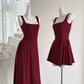 Temperament red U-neck suspender dress female 2025 new French niche high-end a-style skirt R0265