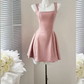 Temperament red U-neck suspender dress female 2025 new French niche high-end a-style skirt R0265