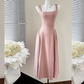 Temperament red U-neck suspender dress female 2025 new French niche high-end a-style skirt R0265