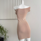 Cross-knitted dress, one-shoulder design, hip skirt, slim fit, ice silk short skirt R0266