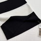 Fashion new black and white knitted striped long one-shoulder waisted hip-wrapped tube top dress R0267