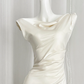 Swing collar off-shoulder dress French style women's three-color waist fishtail skirt women R0269