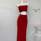 2025 summer new beach short sleeveless red flower suspender top sexy hip skirt suit for women R0270