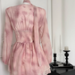2025 summer new fairy dress temperament gentle style ribbon long sleeve v-neck dress R0272