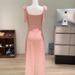 Slim Fit Bowknot Vest Waisted Fashionable Long Dress Women R0273