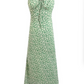 2025 Summer New Green Floral Bandeau Sexy Long Suspender Dress R0951