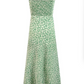 2025 Summer New Green Floral Bandeau Sexy Long Suspender Dress R0951