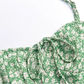 2025 Summer New Green Floral Bandeau Sexy Long Suspender Dress R0951