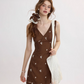 Mia Diary French vest dress summer vacation wear short dress R2713