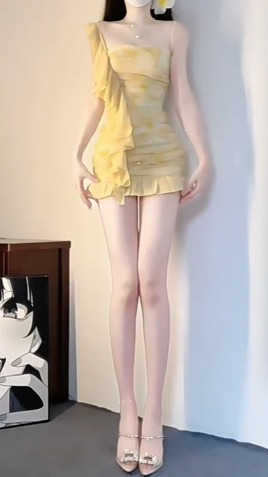 Slightly plump high-end bow tube top dress for women with waist-hugging dress R3137