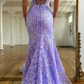 Lavender Applique Prom Dresses 2023 Luxury Gowns Mermaid Formal Occasion Dresses Elegant Party Dresses       S3543