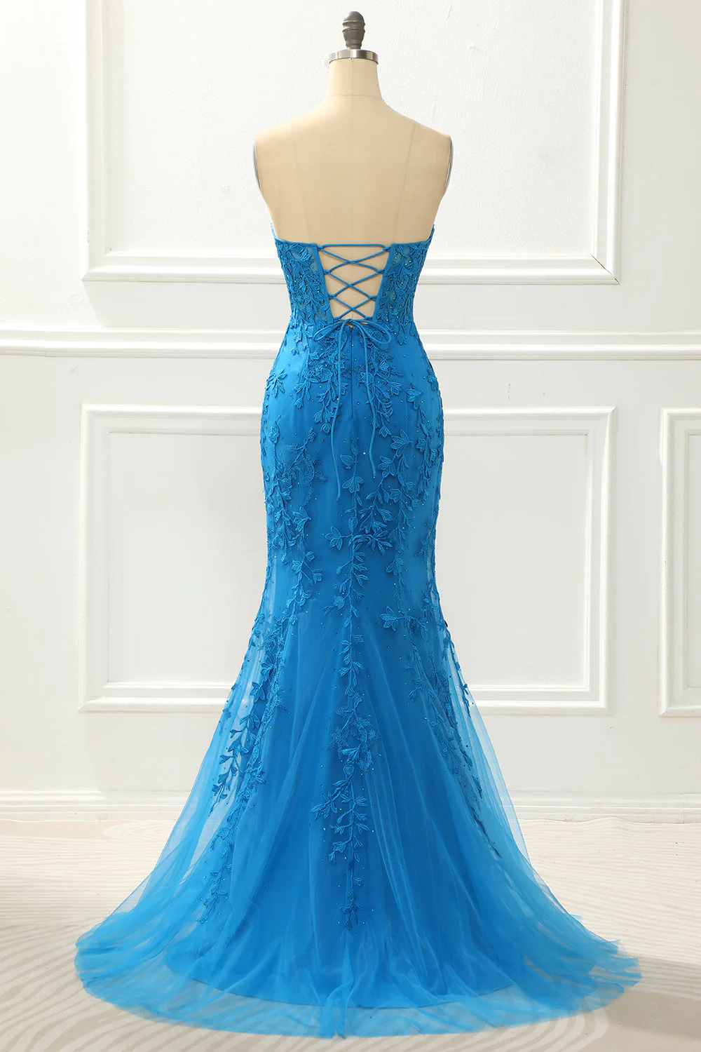 Strapless Mermaid Prom Dress with Appliques     S5096