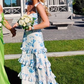 Blue And White Sexy Prom Dress, Long Evening Dress Prom Dresses    S770
