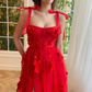 Red Long Prom Dresses with Slit Elegant Formal Dresses         S3764