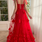 Red Long Prom Dresses with Slit Elegant Formal Dresses         S3764