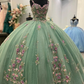Floral Embroidered 3D Flowers Quinceanera Gown  for Girls      S5093