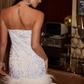 Strapless Sequin Homecoming Dress Short Party Gown       S5320