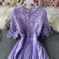 A Line Chiffon Lace Short Dress Fashion Dress     S4384