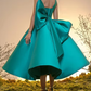 Ball Gown Cocktail Dresses 1950s Dress Homecoming Tea Length Sleeveless One Shoulder Satin with Bow    S2671
