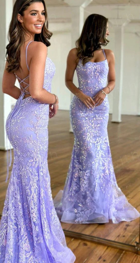 Lavender Applique Prom Dresses 2023 Luxury Gowns Mermaid Formal Occasion Dresses Elegant Party Dresses       S3543