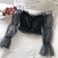 Korean Elegant Sexy Ruffles Tops    S5083