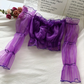 Korean Elegant Sexy Ruffles Tops    S5083