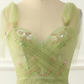Light Green Tulle A-Line Prom Dress With Beading     S5097