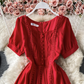 Cute Chiffon Lace Dress A Line Dress     S4450