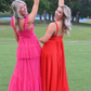 pink prom dress evening dress    S2046